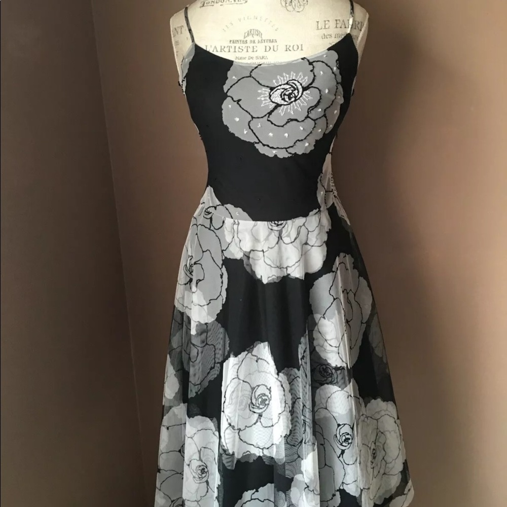 bcbg maxazria dress 6 Black White Camellia